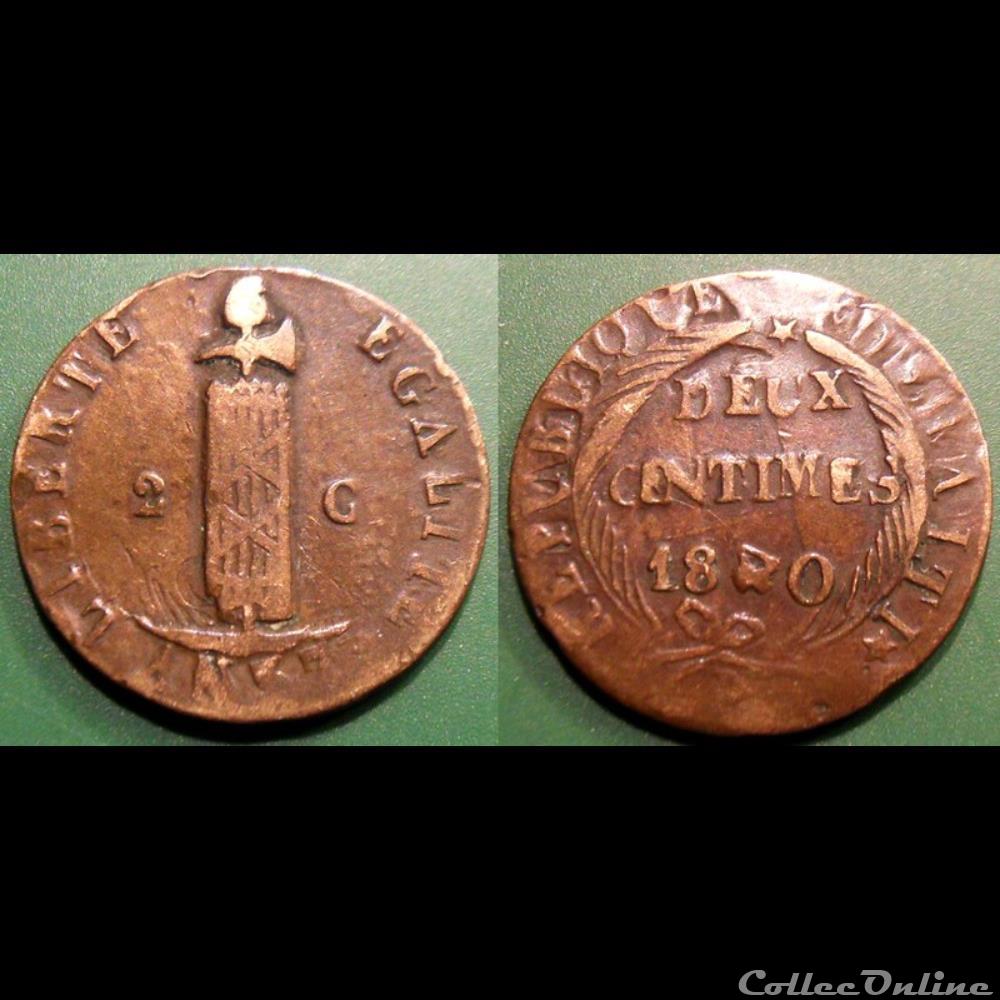 monnaie monde haiti 2 centimes 1840 frappe frustre