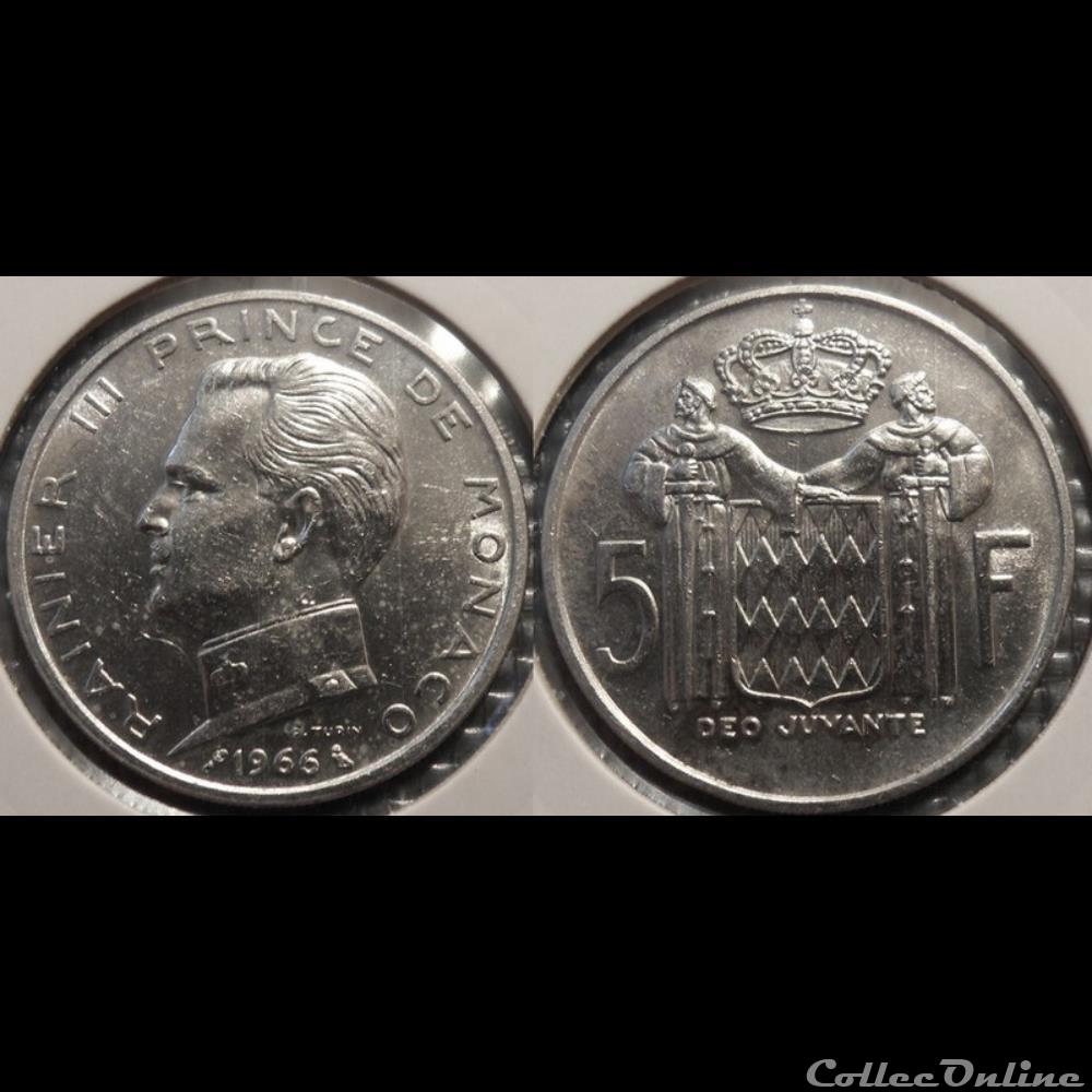 Monaco 5 francs 1966 Rainier III monnaie jeton mereaux moderne monaco 5 francs 1966 rainier iii