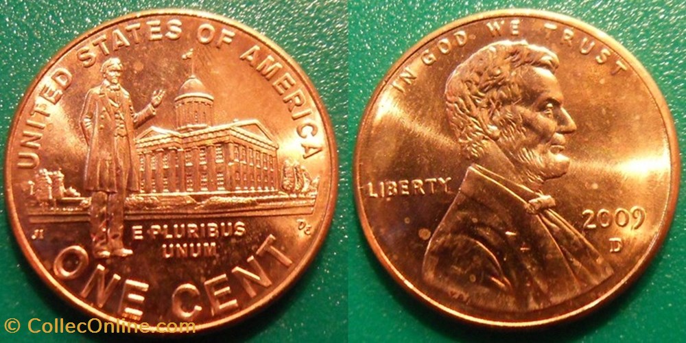 monnaie monde etat uni 1 cent 2009 d