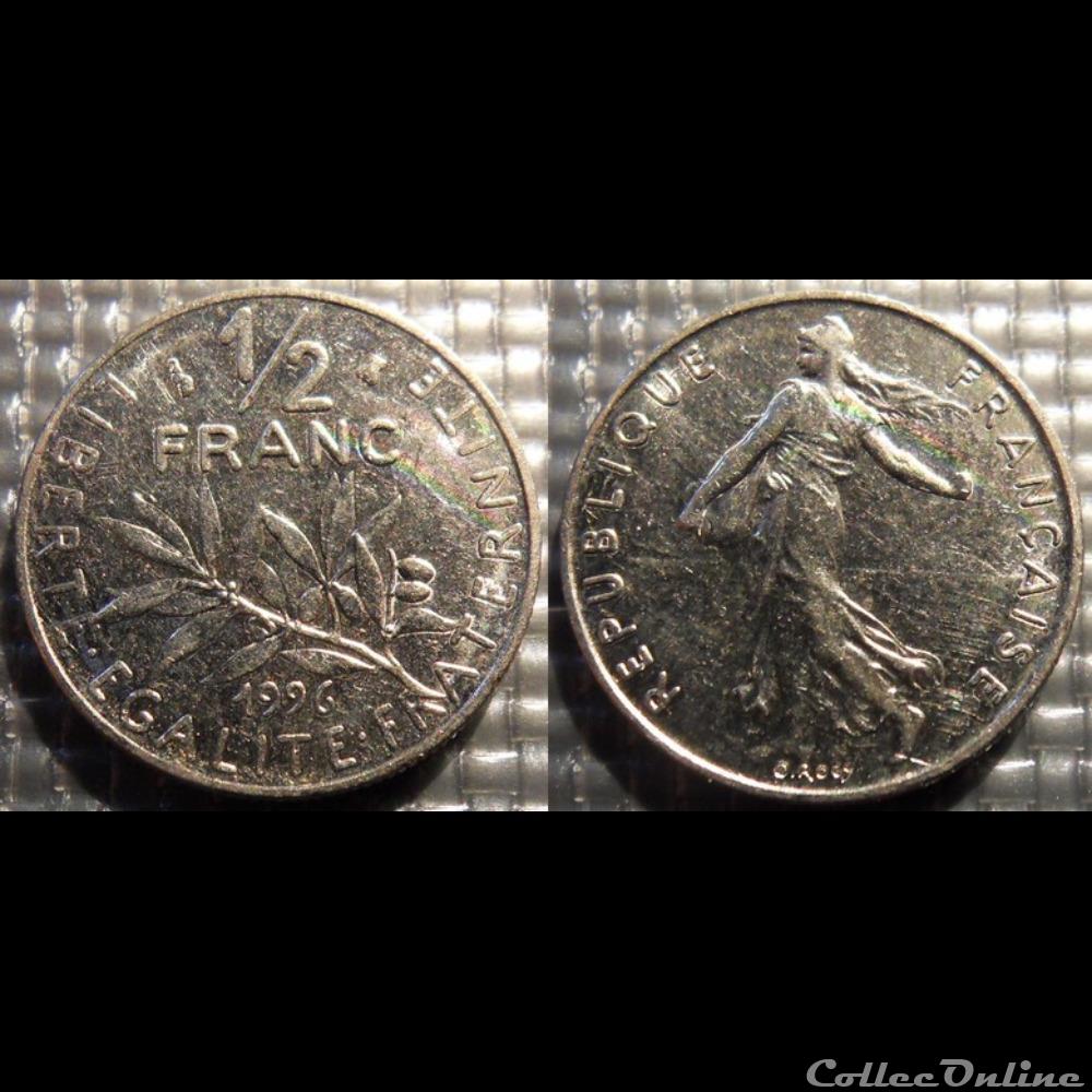 monnaie france moderne gl 1 2 franc semeuse 1996 19 5mm 4 5g