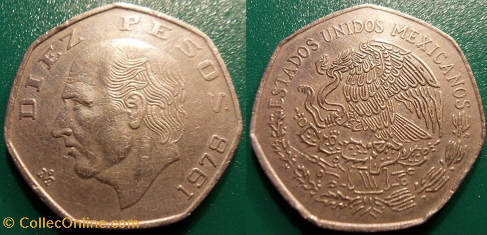 10 Pesos 1978 monnaie monde mexique 10 pesos 1978