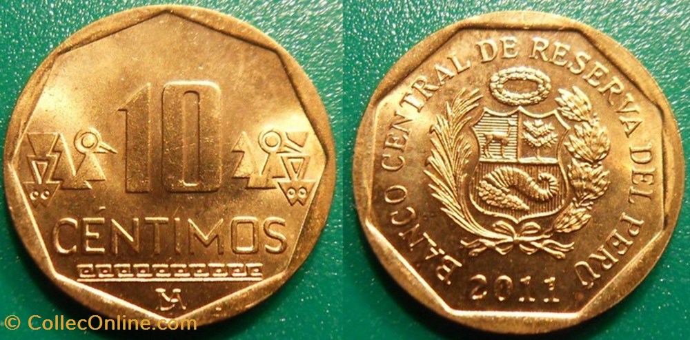 10 Centimos 2011 monnaie monde perou 10 centimos 2011
