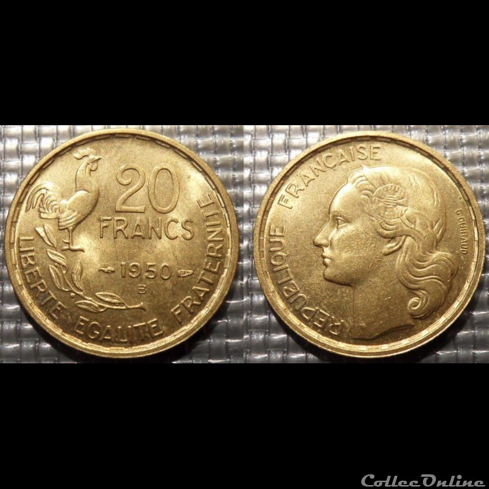 Mc 20 francs G. GUIRAUD 1950 B 23.5mm 4g monnaie france moderne mc 20 francs g guiraud 1950 b 23 5mm 4g