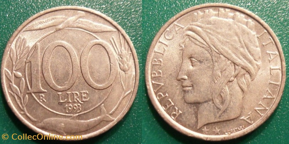 100 Lires 1993 monnaies monde italie 100 lires 1993