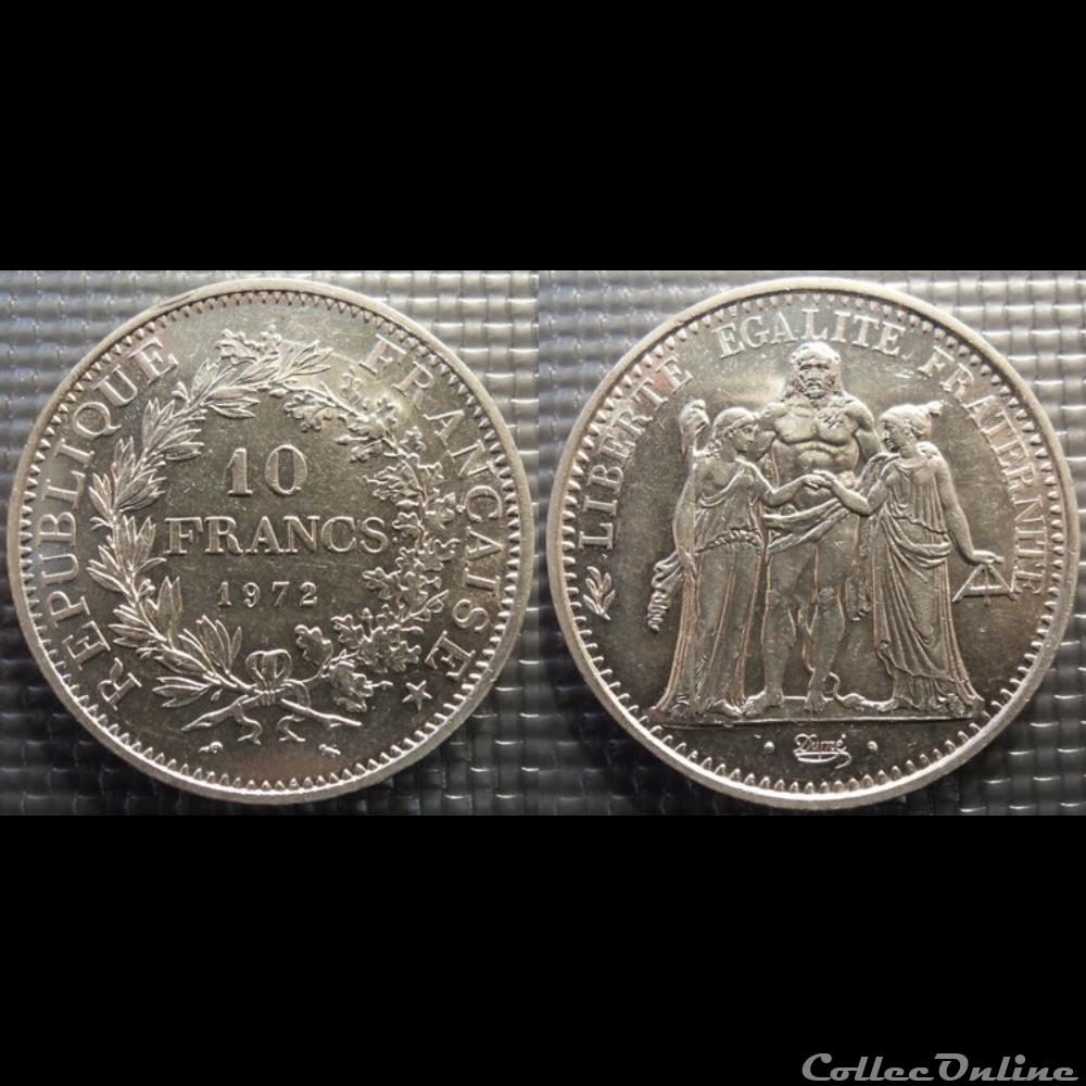 Lf 10 francs Hercule 1972 37mm 25g monnaie france moderne lf 10 francs hercule 1972 37mm 25g