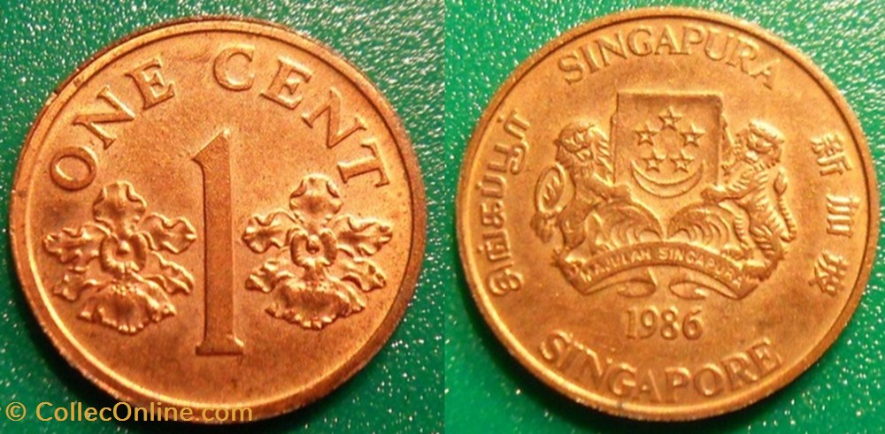 monnaie monde singapour 1 cent 1986