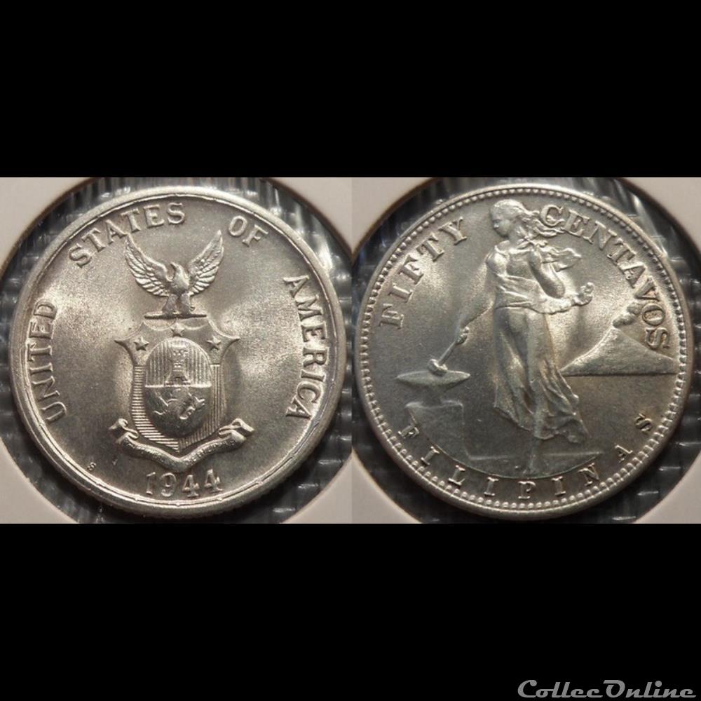 Philippines 50 Centavos 1944 monnaie france moderne philippines 50 centavos 1944