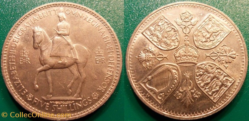 5 Shillings 1953 Sacre Elisabeth II monnaie monde royaume uni 5 shillings 1953 sacre elisabeth ii