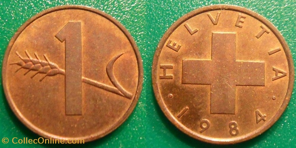 1 Centime 1984 monnaie monde suisse 1 centime 1984