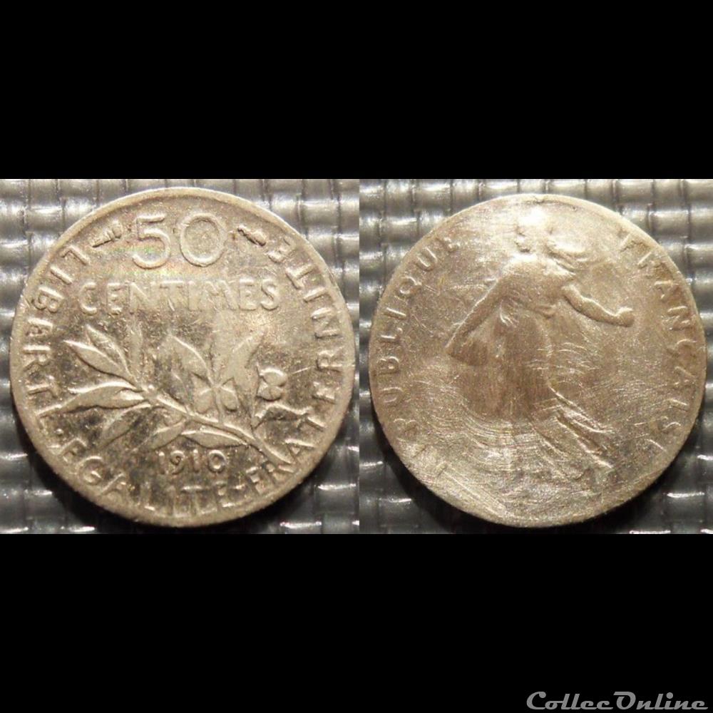 Ga 50 centimes Semeuse 1910 18mm 2.5g monnaie france moderne ga 50 centimes semeuse 1910 18mm 2 5g