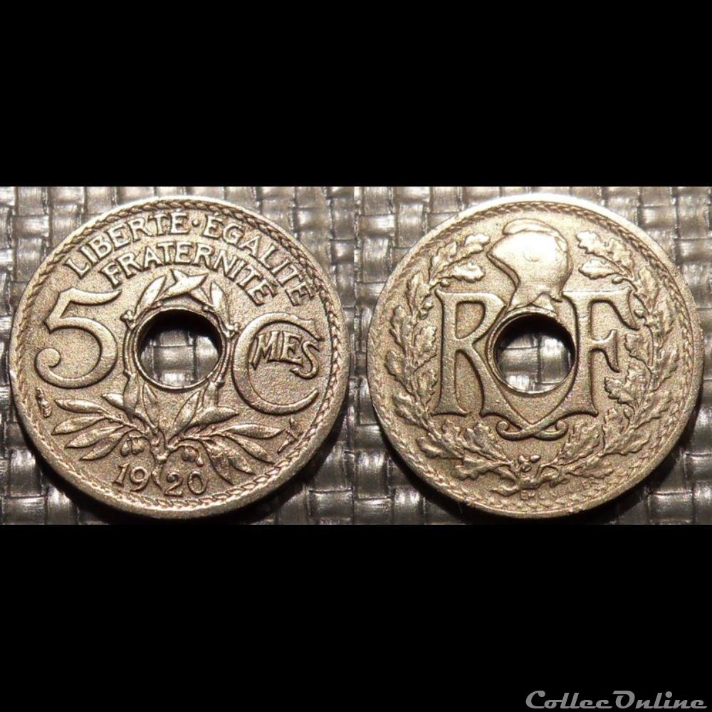 Cc 5 centimes EM Lindauer 1920 17mm 2g monnaie france moderne cc 5 centimes em lindauer 1920 17mm 2g