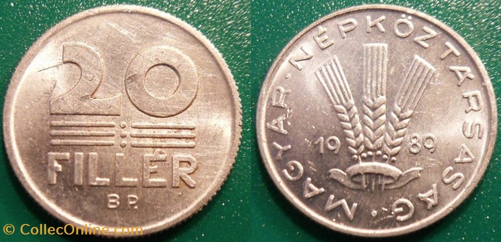 20 Fillér 1989 monnaie monde hongrie 20 filler 1989