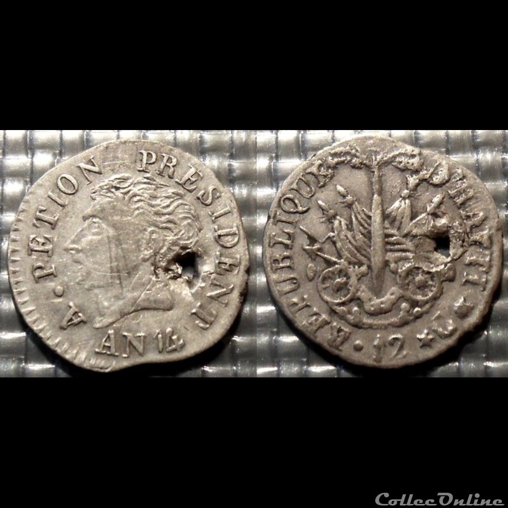 Haïti 12 C. An 14 (1817) monnaie haiti 12 c an 14 1817