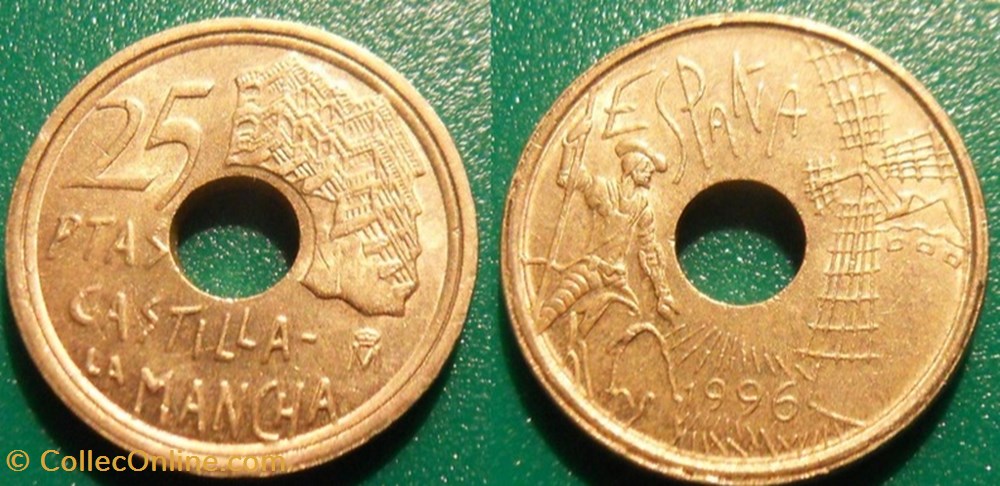 25 Pesetas 1996 Castille-La Manche monnaie monde espagne 25 pesetas 1996 castille la manche