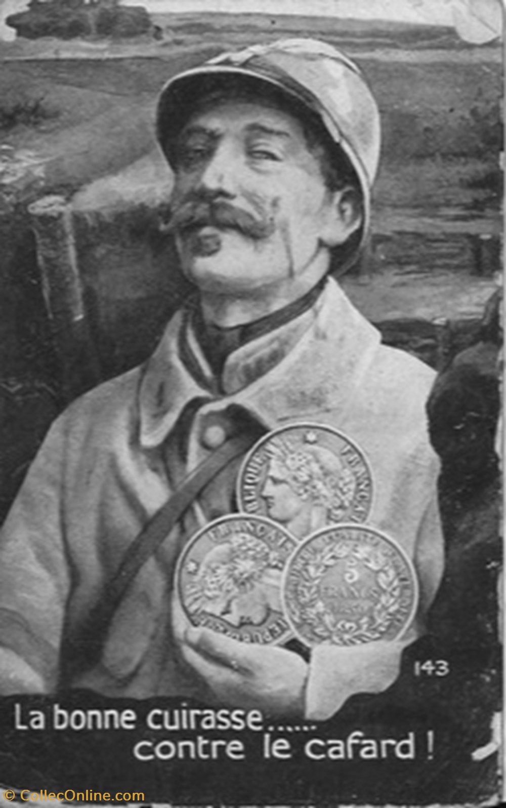 Carte Postale La bonne cuirasse.......contre le cafard 1917 divers carte postale la bonne cuirasse contre le cafard 1917