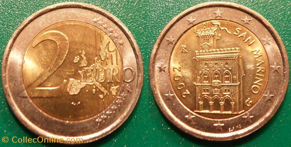 2 Euro 2002 monnaies monde saint marin 2 euro 2002