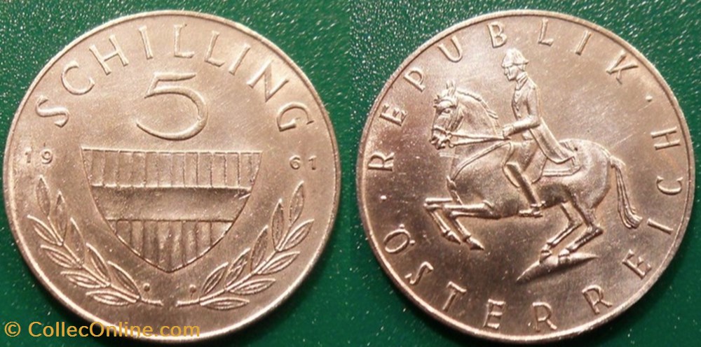 Autriche 5 Shilling 1961 monnaie monde autriche 5 shilling 1961