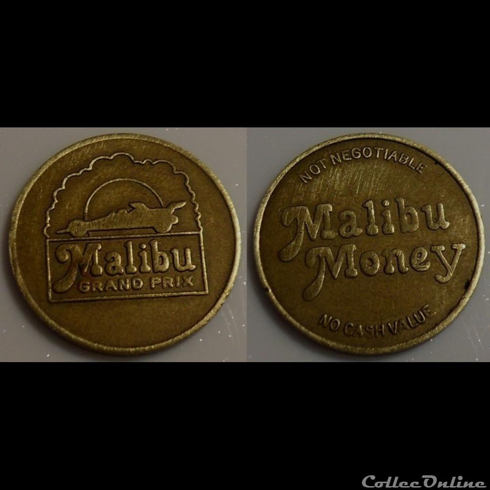 monnaie jeton mereaux e j etr usa malibu grand prix