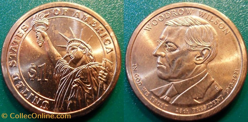 1 dollar Presidents: 1913-1921 Woodrow Wilson monnaie monde etat uni 1 dollar presidents 1913 1921 woodrow wilson