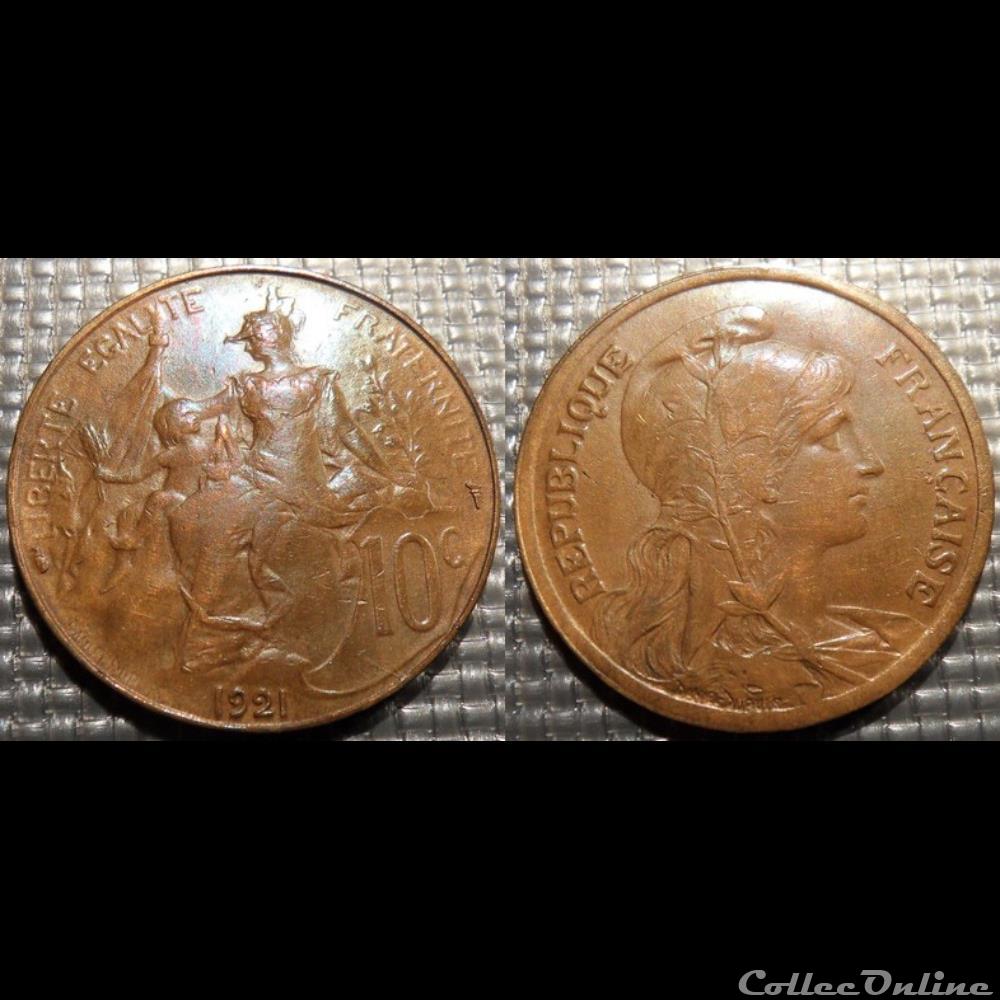 Da 10 centimes Dupuis 1921 monnaies monde france da 10 centimes dupuis 1921