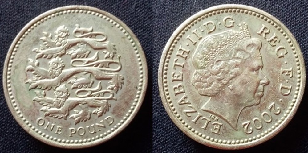 monnaies monde royaume uni 1 pound 2002 3 lions anglais