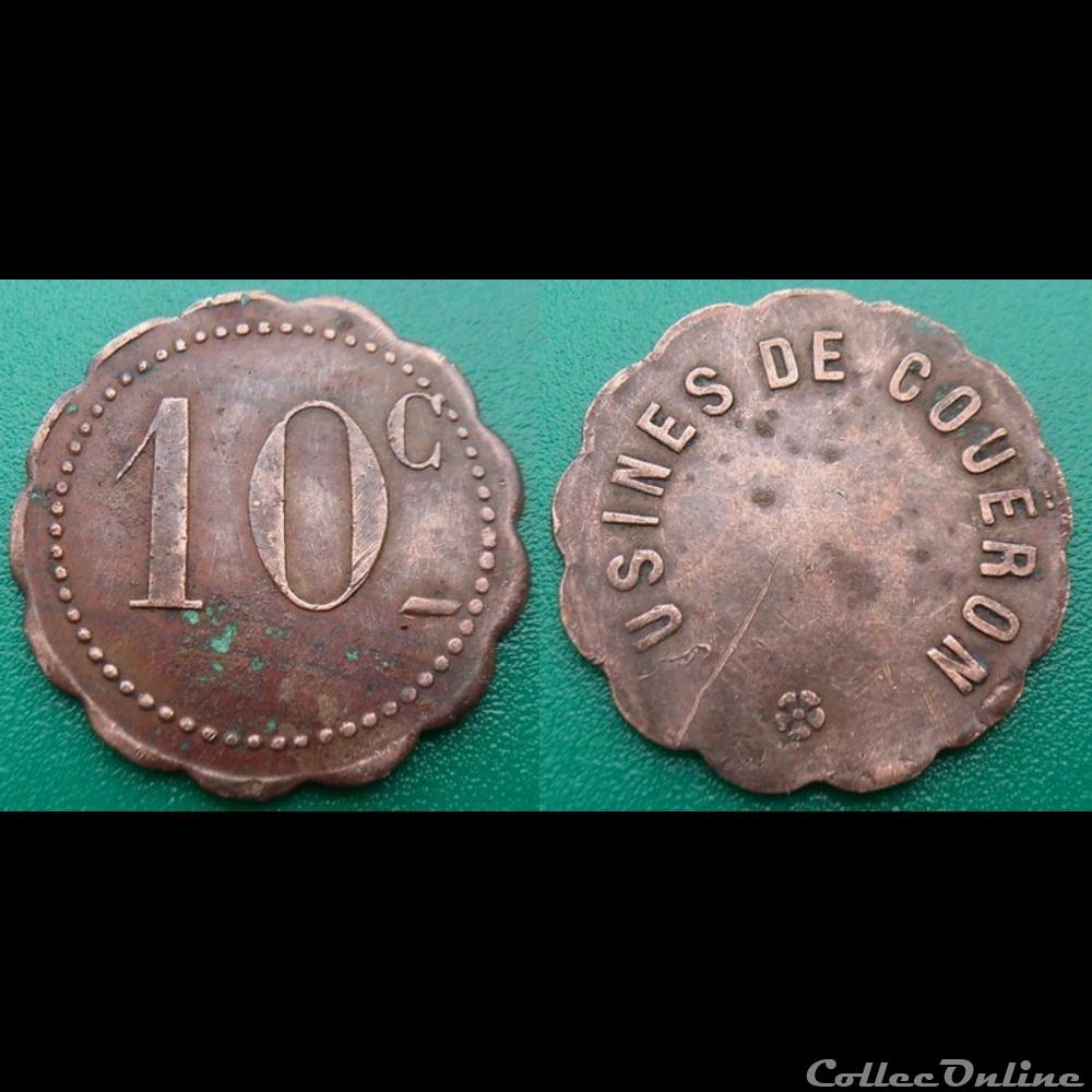 p- MN Coueron "Usines de Coueron" 10C Elie:20.2 monnaie jeton mereaux p mn coueron usines de coueron 10c elie 20 2