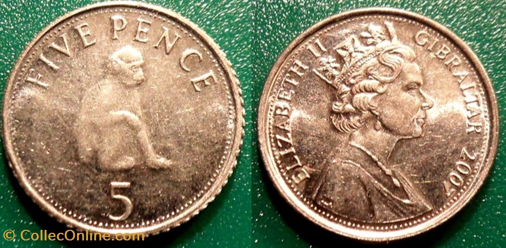 5 Pence 2007 monnaie monde gibraltar 5 pence 2007