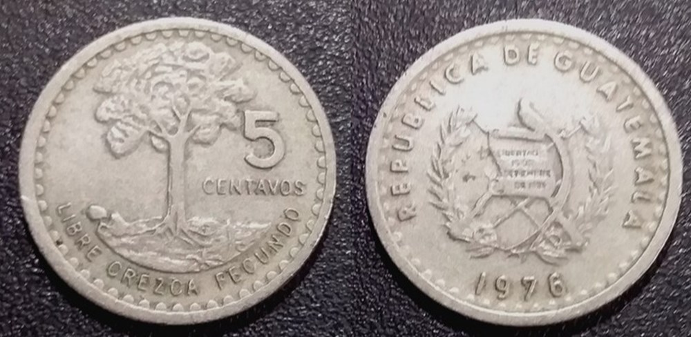 5 Centavos 1976 monnaies monde guatemala 5 centavos 1976