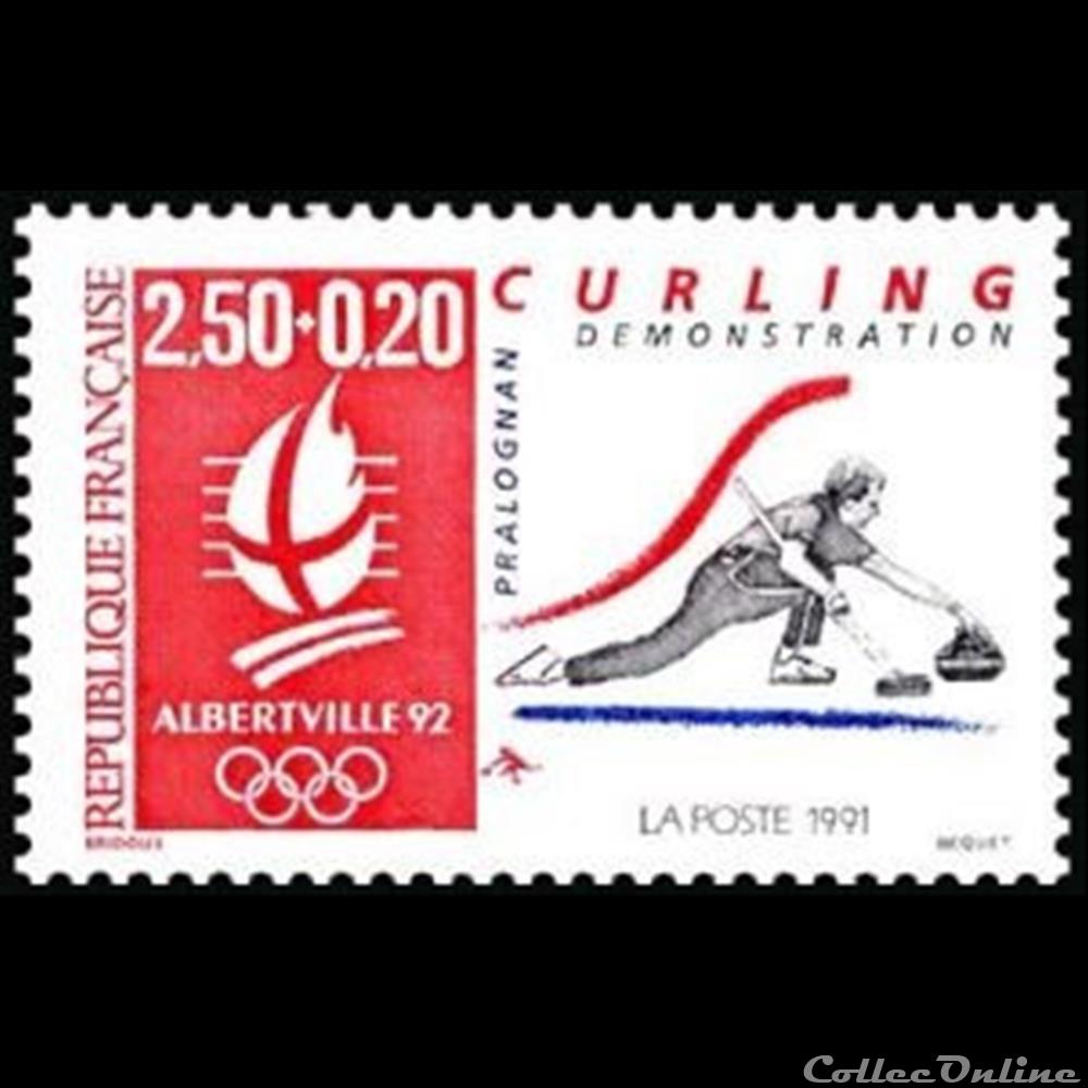 timbre france assignat 1991 alberville 92 jeux olympiques hiver