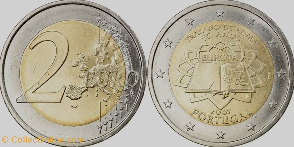 2 Euros 2007 Traité de Rome monnaies monde portugal 2 euros 2007 traite de rome