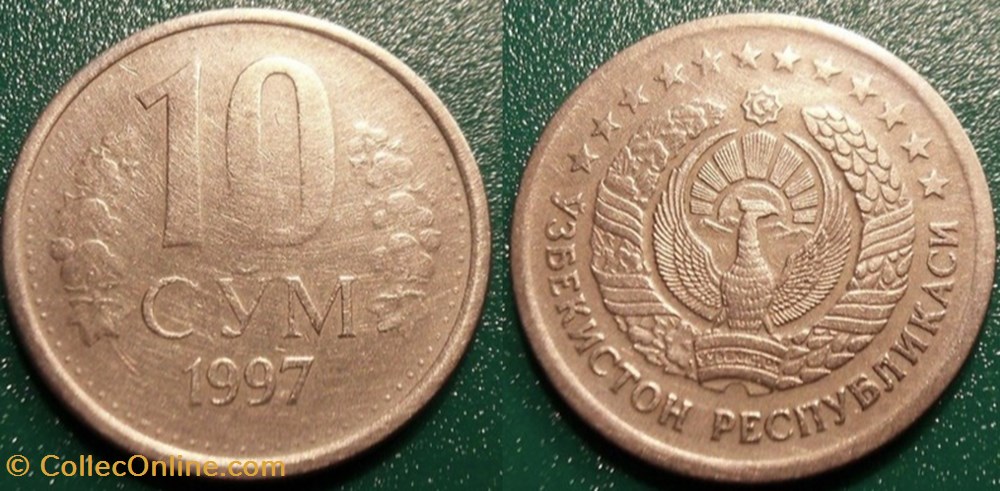 monnaie monde ouzbekistan 10 som 1997