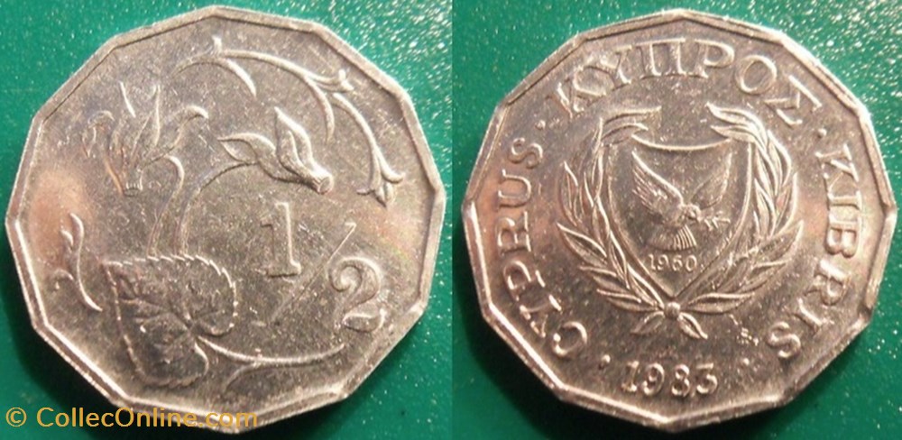 1/2 Cent 1983 monnaie monde chypre 1 2 cent 1983