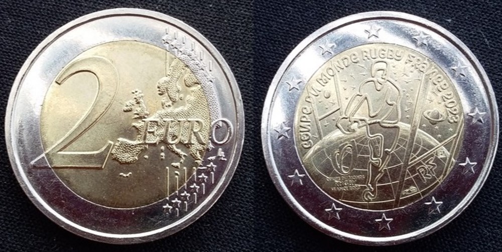 2 Euros 2023 Coupe du Monde rugby France 2023 monnaies 2 euros 2023 coupe du monde rugby france 2023