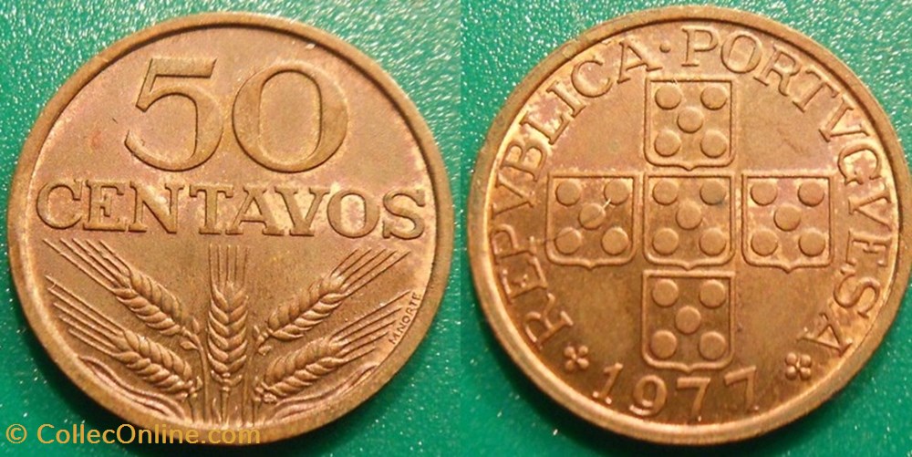 50 Centavos 1977 monnaie monde portugal 50 centavos 1977