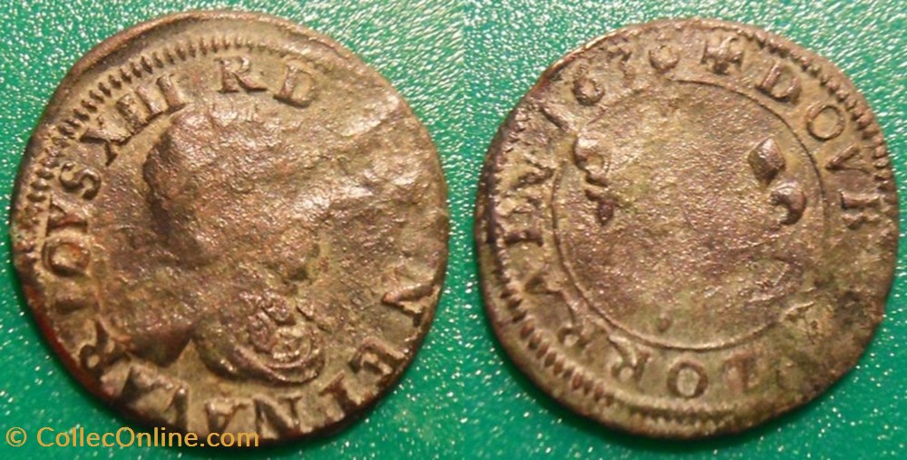 G1 Louis XIII Double Lorrain 1636 Stenay monnaie france royale g1 louis xiii double lorrain 1636 stenay