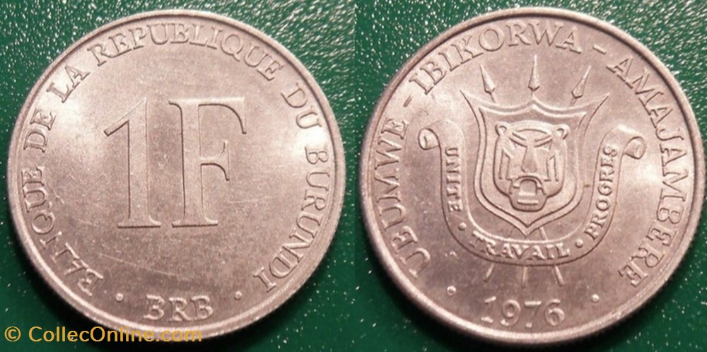 1 Franc 1976 monnaie monde burundi 1 franc 1976