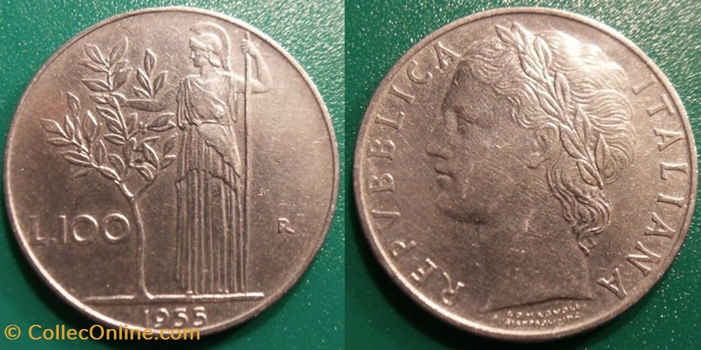100 Lires 1955 monnaie monde italie 100 lires 1955