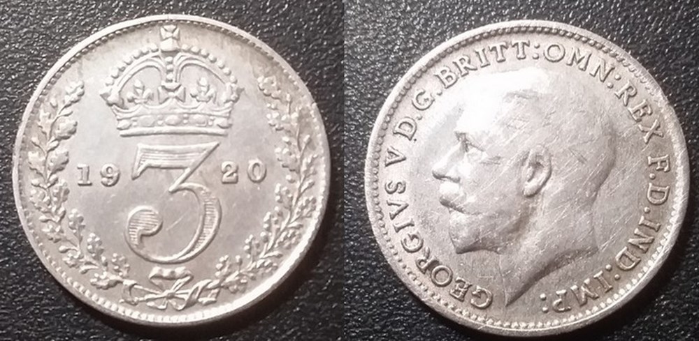 Grande Bretagne 3 Pence 1920 monnaies grande bretagne 3 pence 1920