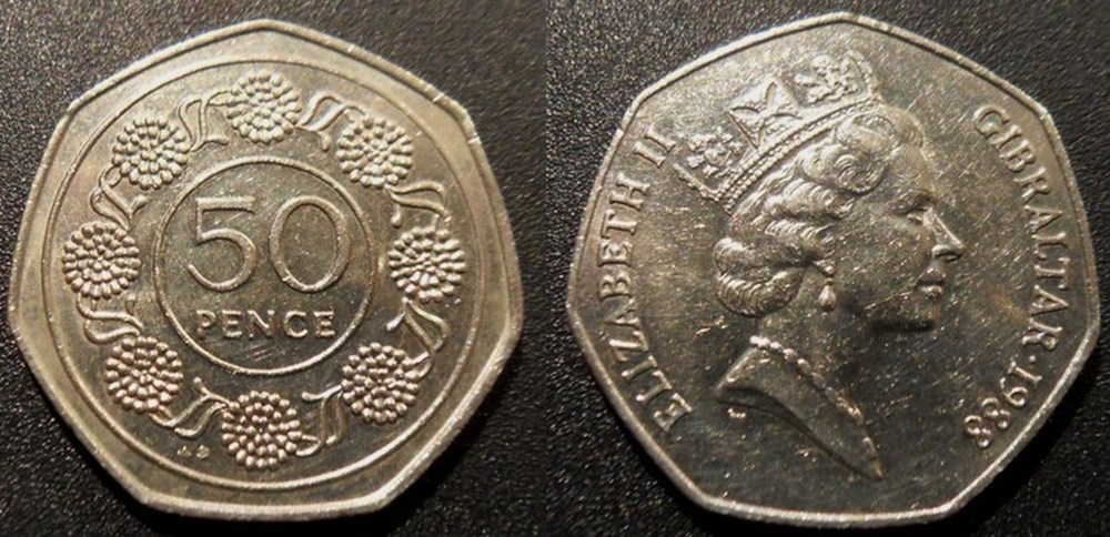 50 Pence 1988 monnaies monde gibraltar 50 pence 1988