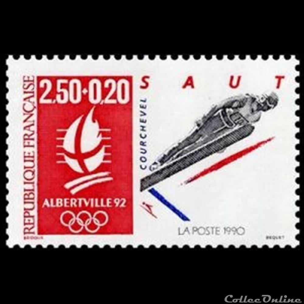 1992 Alberville 92 Jeux Olympiques d'hiver 2 timbre france assignat 1992 alberville 92 jeux olympiques hiver