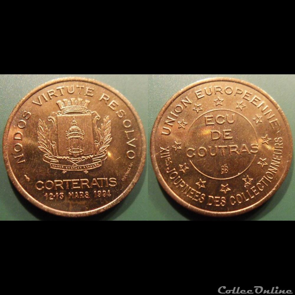 d- Jeton Coutras 1 Ecu Cu-Al-Ni 1994 monnaie mereaux d jeton coutras 1 ecu cu al ni 1994