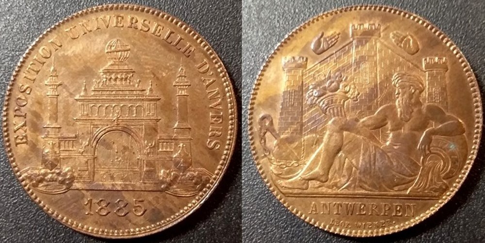 Anvers - Médaille Exposition Universelle 1885 divers anvers medaille exposition universelle 1885