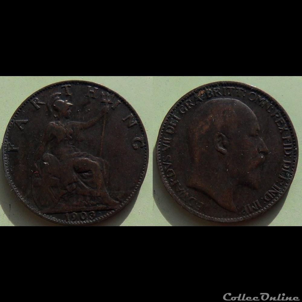 Grande Bretagne Farthing 1903 monnaie monde moderne grande bretagne farthing 1903