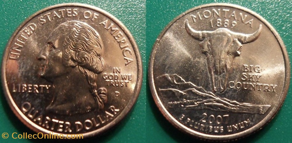 1/4 dollar 2007 D Montana monnaie monde etat uni 1 4 dollar 2007 d montana