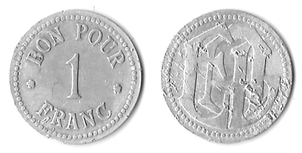 b- Jeton Bon pour 1 Franc monnaies paranumismatique jetons poids b jeton bon pour 1 franc