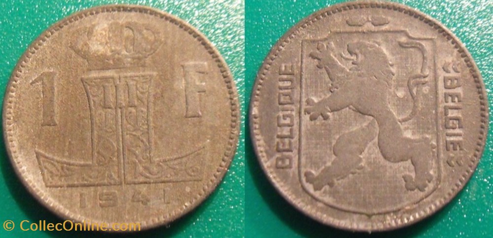 1 Franc 1941 Belgique-Belgie monnaie monde 1 franc 1941 belgique belgie
