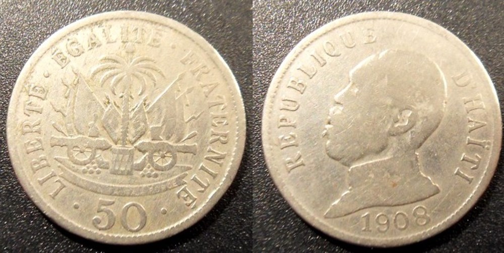 Haïti 50 centimes 1908 monnaies monde haiti 50 centimes 1908