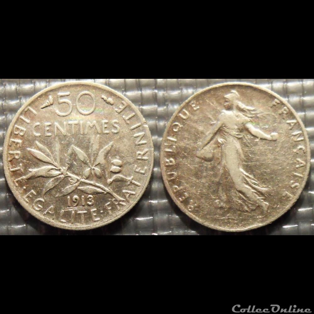 Ga 50 centimes Semeuse 1913 18mm 2.5g monnaie france moderne ga 50 centimes semeuse 1913 18mm 2 5g