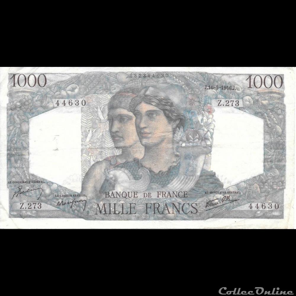 billet france banque de xxe 1000 francs hercule et minerve