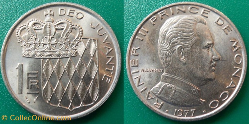 1 Franc 1977 Rainier III monnaie monde monaco 1 franc 1977 rainier iii